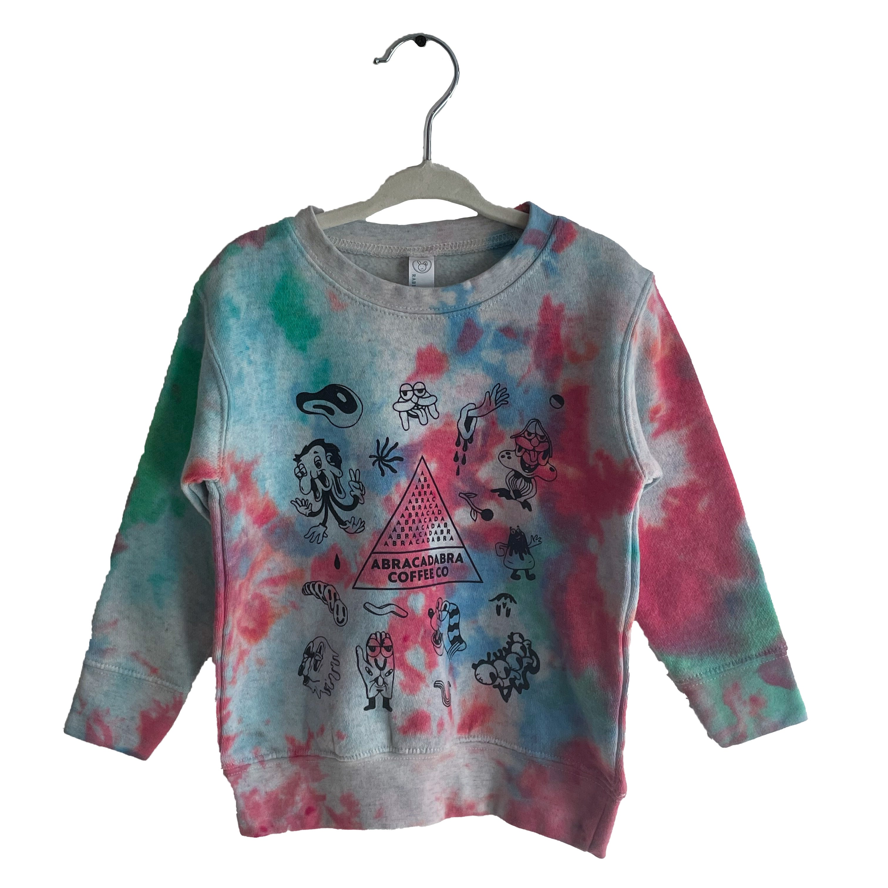 Kid s Tie Dye Crewneck Sweatshirt Abracadabra Coffee Company